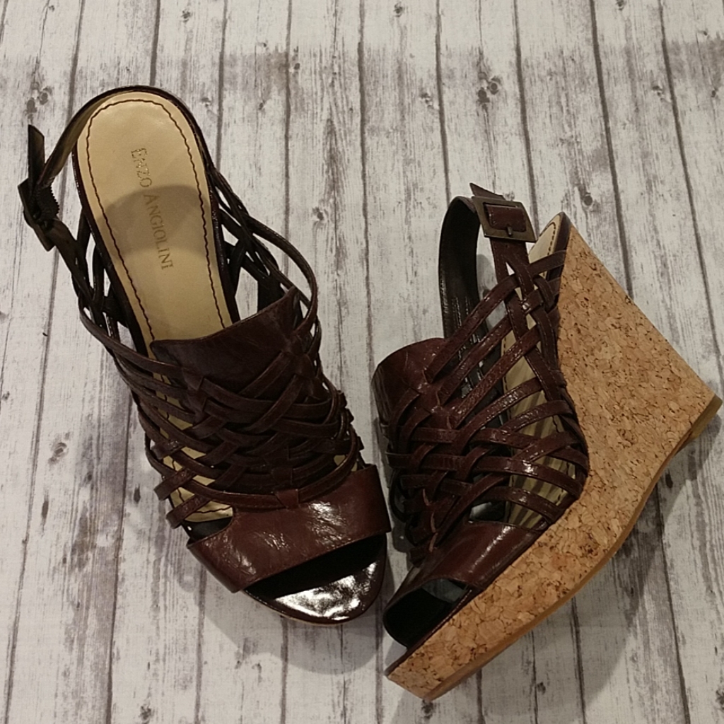 Nwot Enzo Angiolini Women's Brown Cork Wed